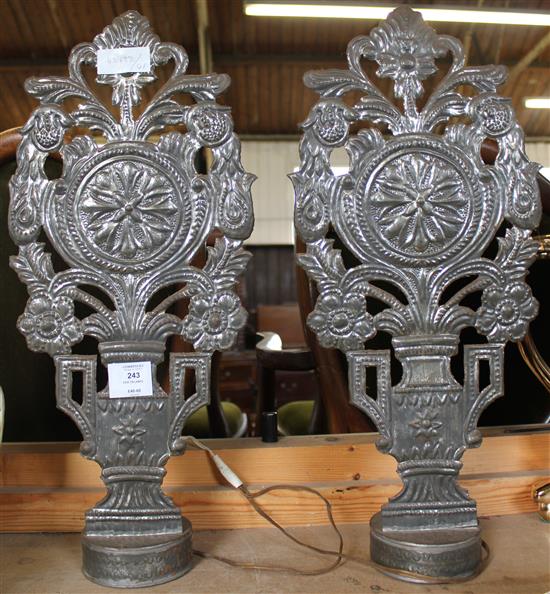 Pair tin lamps